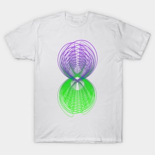 Galaxy geometric abstract purple green T-Shirt